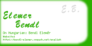 elemer bendl business card